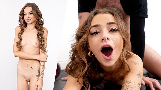 Nádherná teenka Nikki Nicole kouří a šuká na castingu