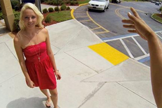 Blonde Ashley fucks a stranger on the street