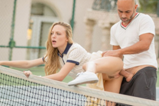 Coach Cristian Devil fucks talented tennis player Aubrey Star in her ass!